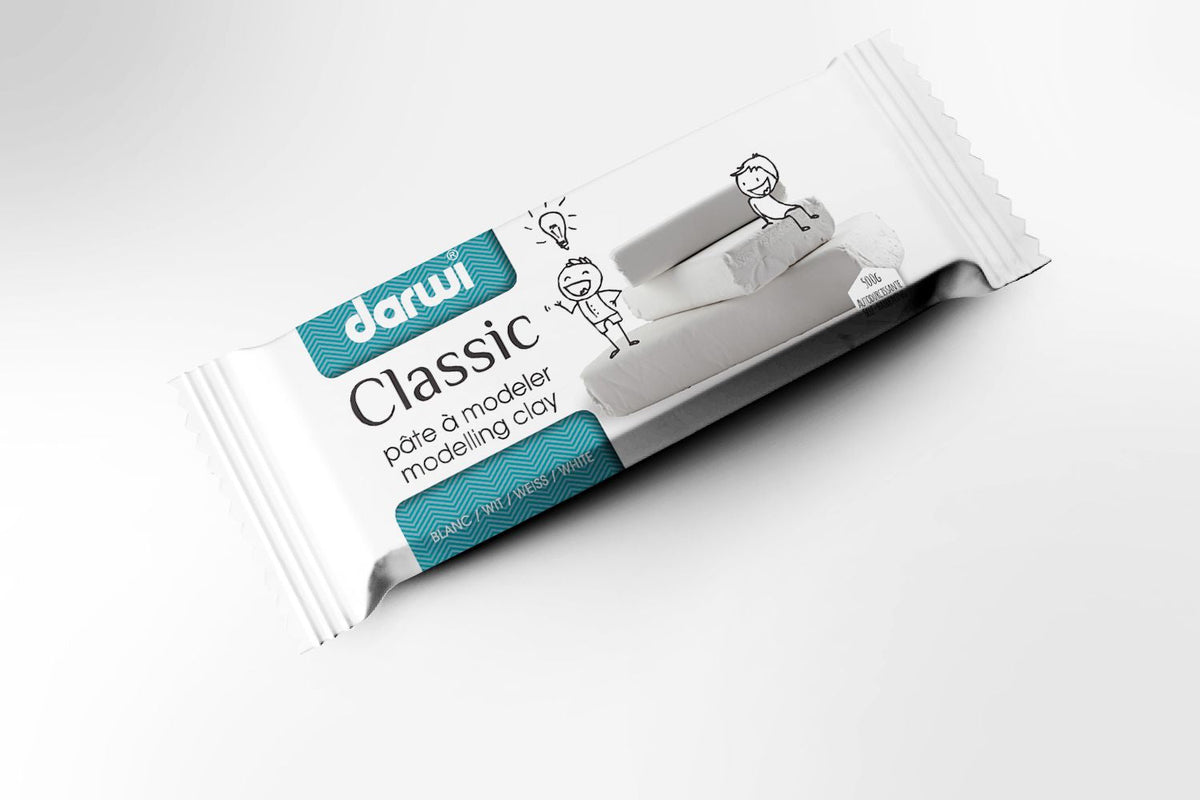 Luchtdrogende klei DARWI 500 g, wit – afbeelding 2