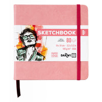 DARWI schetsboek zachtroze 14 × 14 cm, 140 g/m², 80 vel