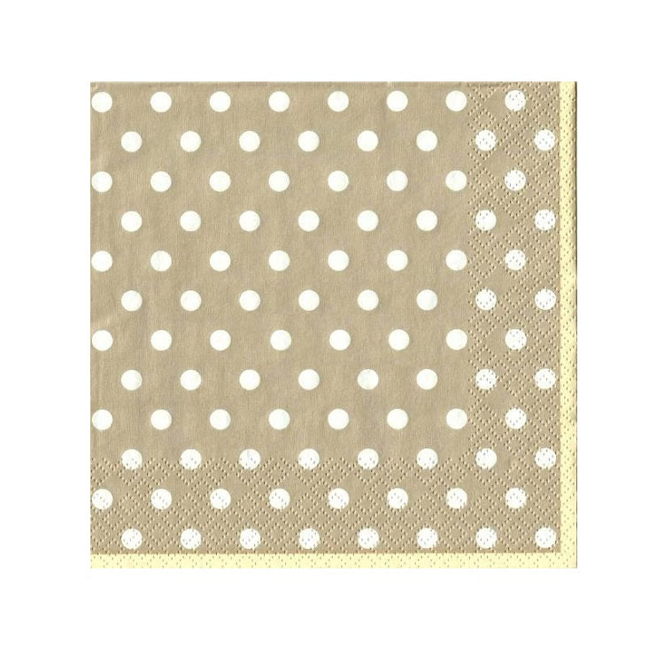 Decoupage Napkins - Brown with Dots - 1 pc