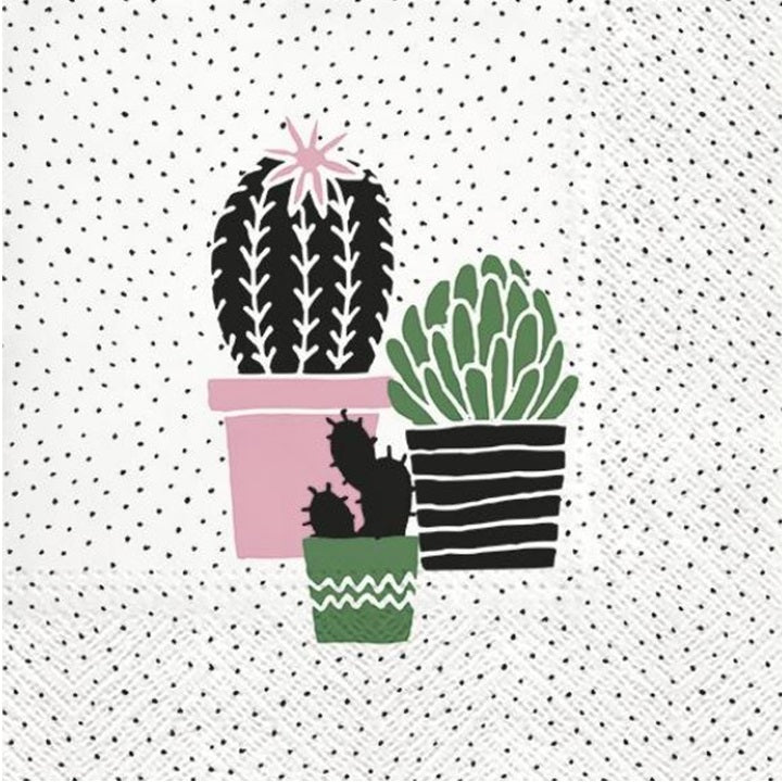 Decoupage Napkins Cactus on Dots rose - 1 pc