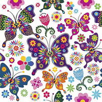 Decoupage Napkins - Colorful Butterflies - 1 pc