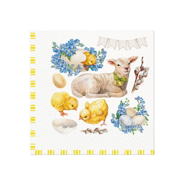 Decoupage Napkins - Easter Lamb Frame - 1 pc