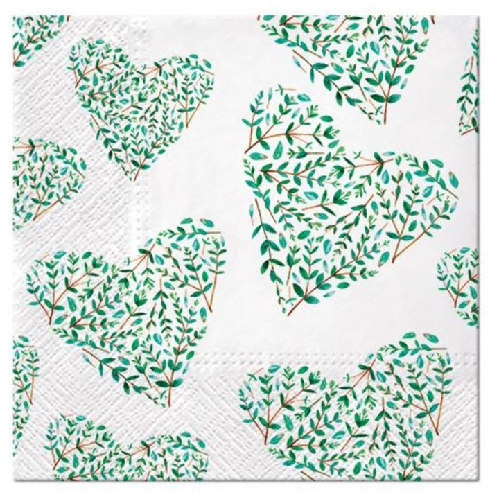 Decoupage Napkins Floral Hearts - 1 pc