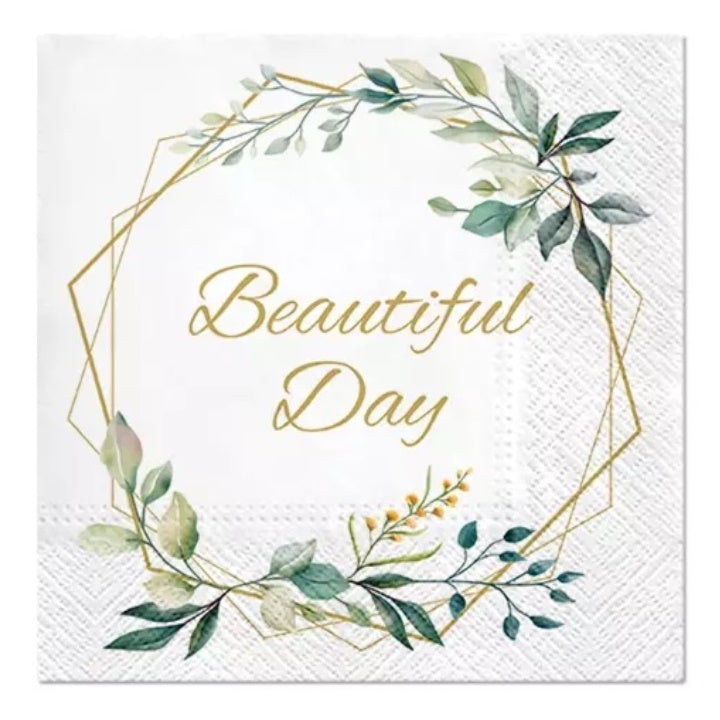 Decoupage Napkins Leaves Frame - 1 pc