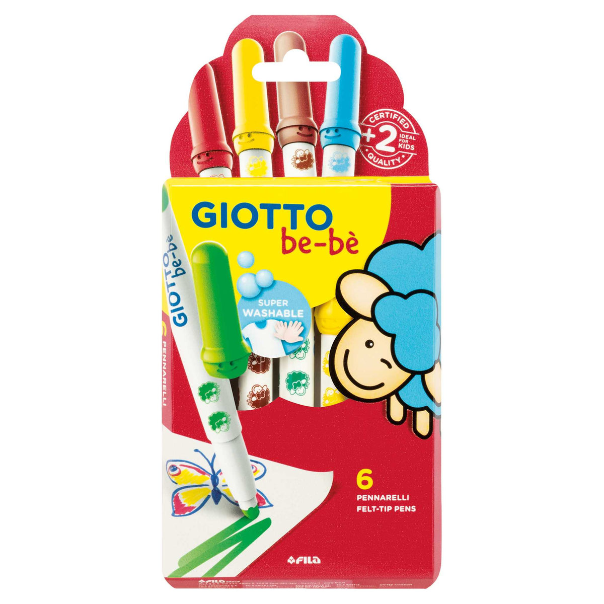 Giotto be-bè viltstiften voor kinderen, 6 stuks – afbeelding 2