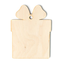 Houten kersthangers met cadeau, set van 5 – MXH702d