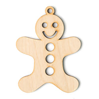 Houten kerstdecoratie peperkoekje, 5 stuks
