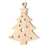 Houten kerstdecoratie kerstboom, 5 stuks