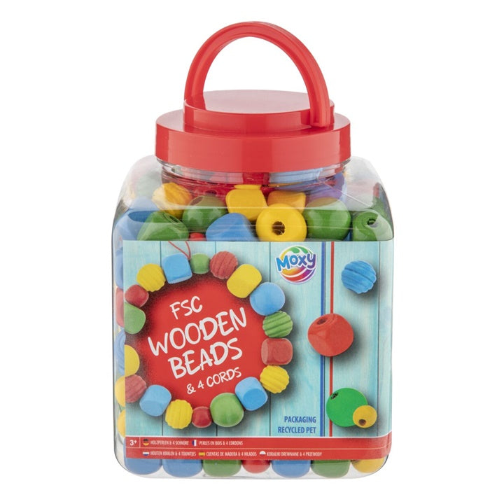 Nassau houten kralen in emmertje, 375 g