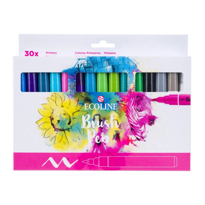 Ecoline Brush Pen Watercolor Pens Basic Shades Set of 30