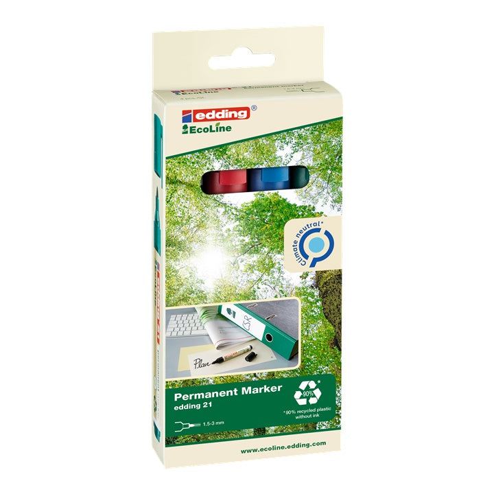 EcoLine Edding21 Permanent Marker Set of 4 — image 1