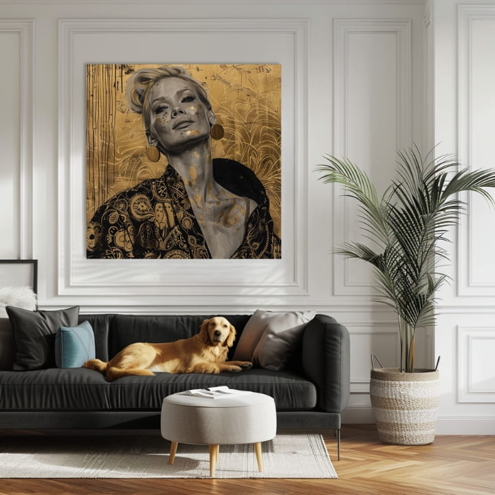 Wanddecoratie Elegante vrouw ‘Zelfvertrouwen’, vierkant – afbeelding 5