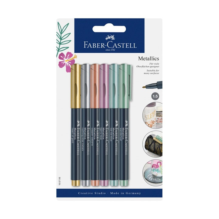 Faber-Castell Metallic Markers – Set of 6