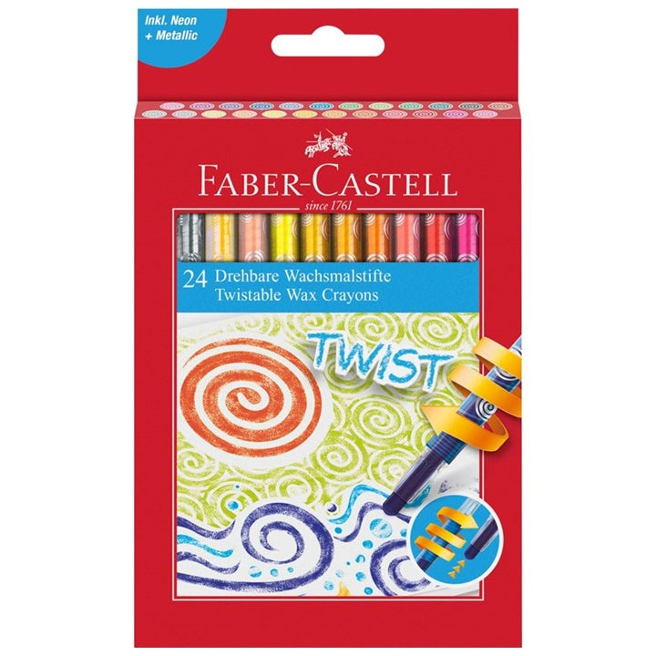 Faber-Castell uitdraaibaar waskrijt Twist, 12 of 24 stuks – afbeelding 3