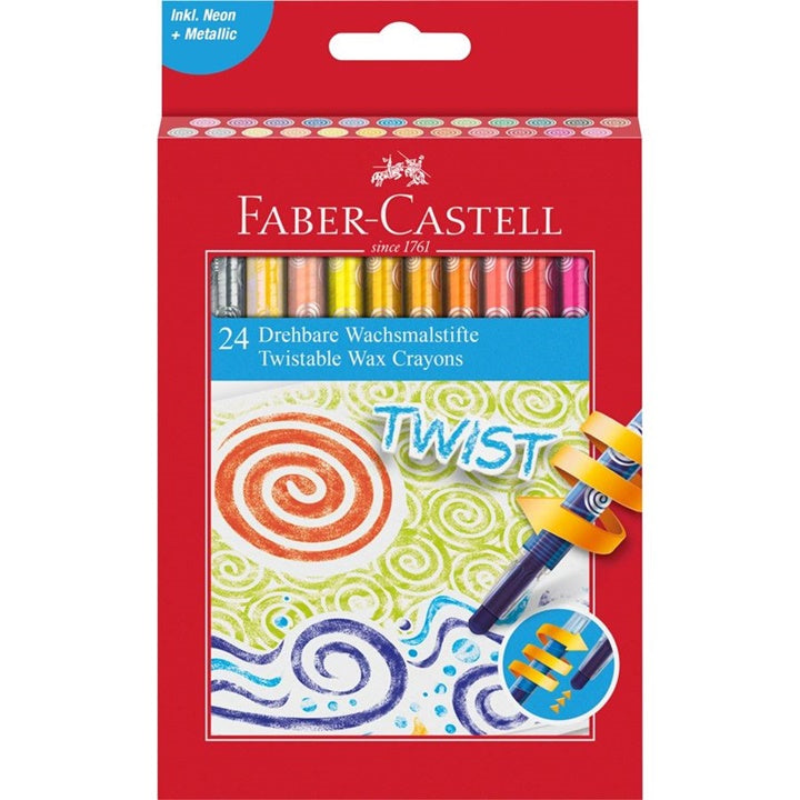 Faber-Castell uitdraaibaar waskrijt Twist, 12 of 24 stuks