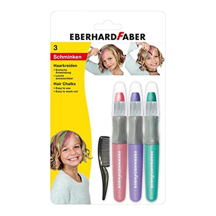 Eberhard Faber haarkrijt 3 tinten met kam – afbeelding 3