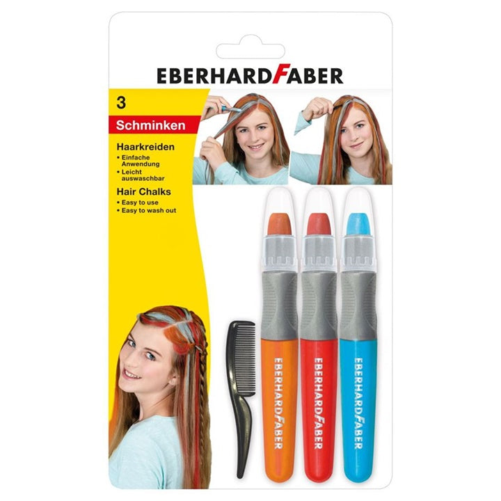 Eberhard Faber haarkrijt 3 tinten met kam – afbeelding 2