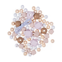 DP Craft houten kralen, pastel of nude, 80 stuks – afbeelding 4