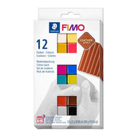 FIMO Leather Effect Polymer Clay Set of 12 x 25 g