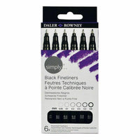 Fineliners Daler-Rowney Simply, set 0,05–0,8 mm