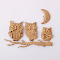Flexibel houten ornament Pentart uiltjes 9 cm
