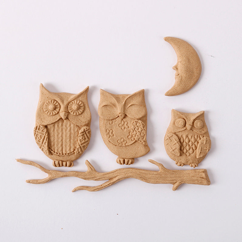Flexibel houten ornament Pentart uiltjes 9 cm