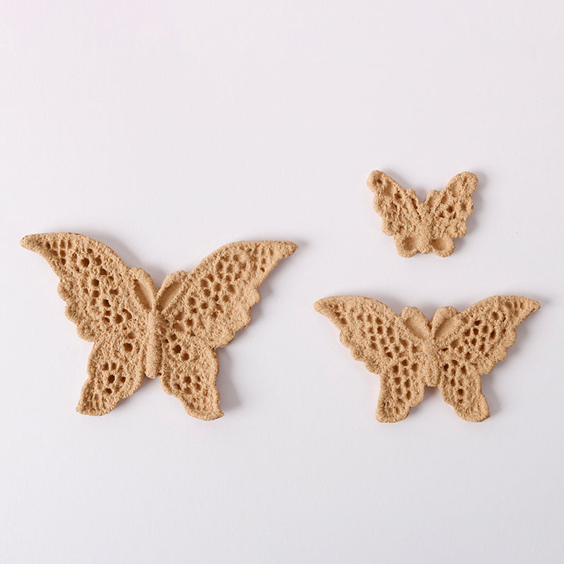 Flexibel houten ornament Pentart vlinders set 3 stuks, 5 × 3 cm