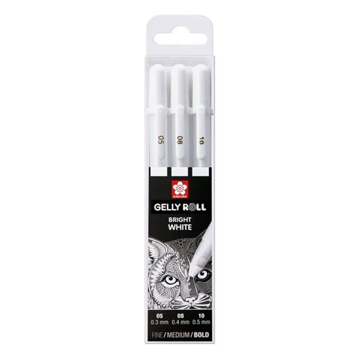 Sakura Gelly Roll gelpen Bright White, set van 3