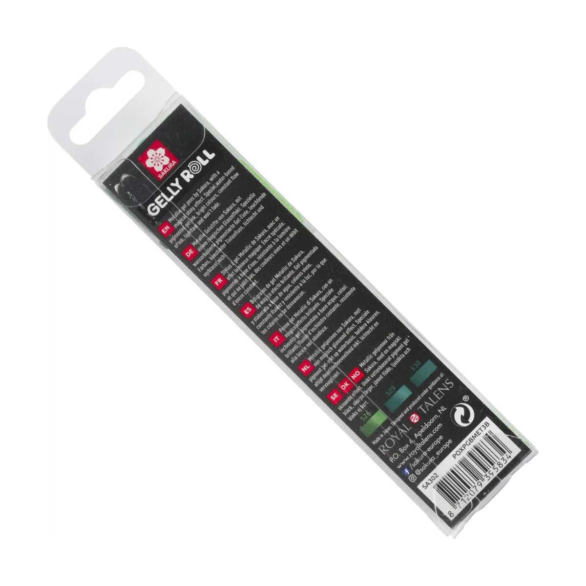 Gelpennen Sakura Gelly, set van 3 (transparant, zwart, wit)