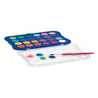 Waterverfset Giotto Aquarelli 24 kleuren, Ø 30 mm, met penseel