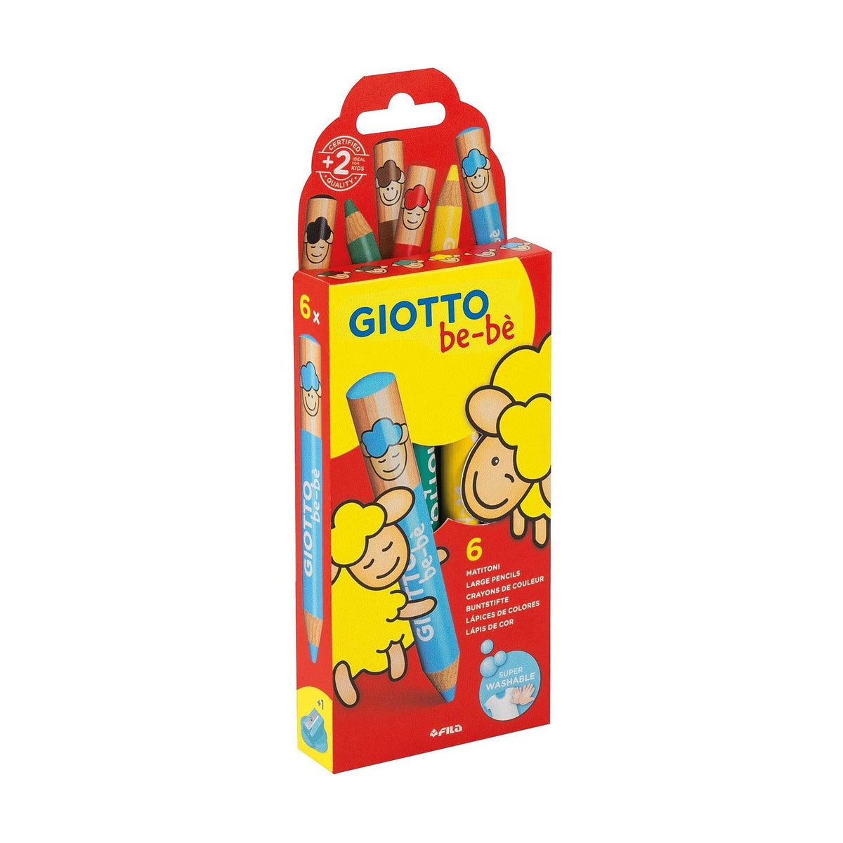 GIOTTO Be-Be dikke ronde kleurpotloden, set van 6 kleuren