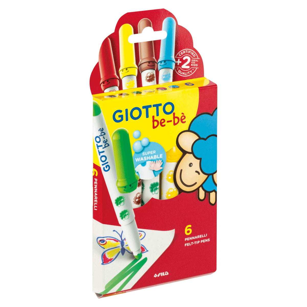 Giotto be-bè viltstiften voor kinderen, 6 stuks