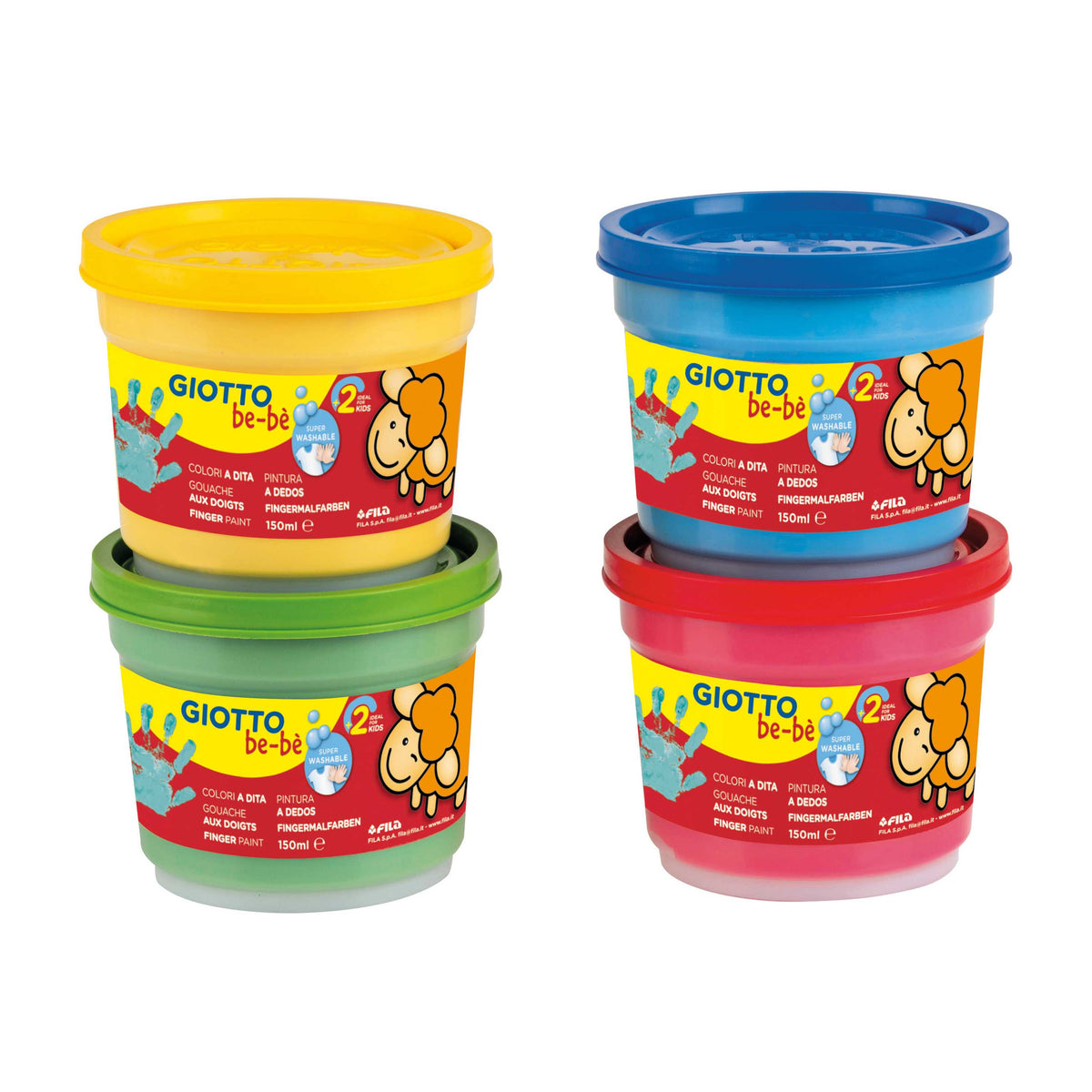 Giotto be-bè vingerverf 4 × 150 ml