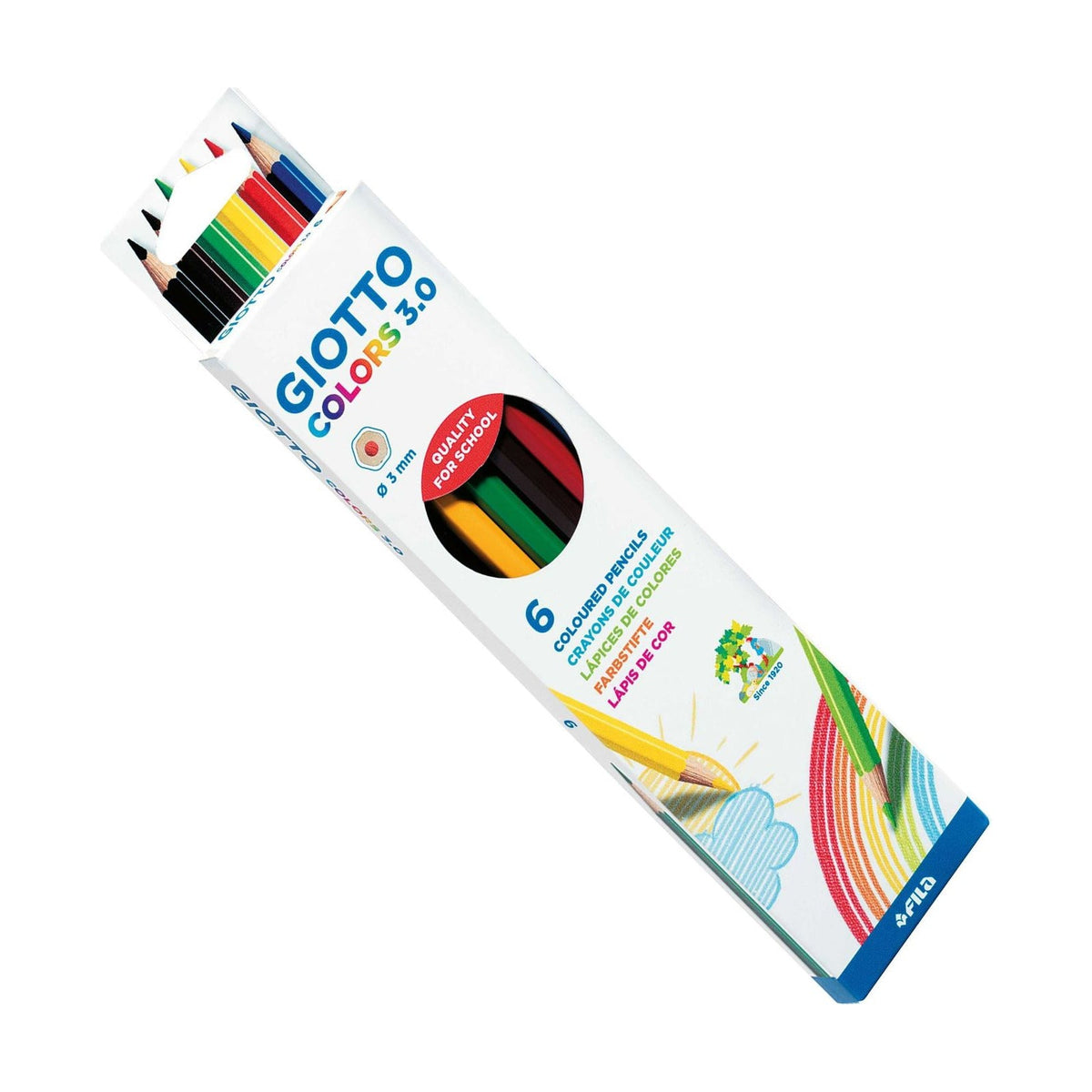 GIOTTO Colors 3.0 zeskantige kleurpotloden, 6 stuks