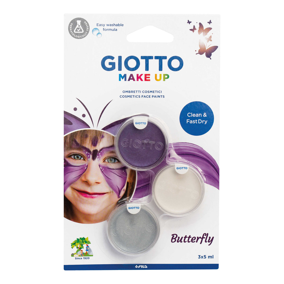 GIOTTO Make Up schminkset Vlinder, 3 × 5 ml