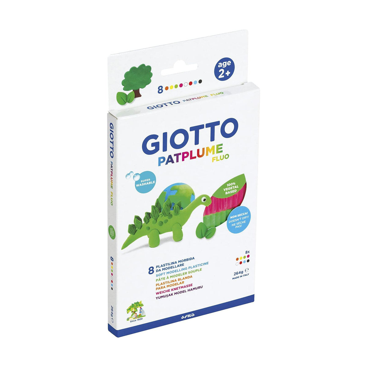 GIOTTO Patplume speelklei neonkleuren 8 × 33 g