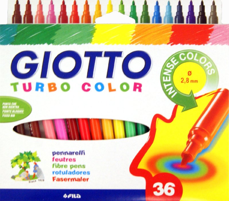 GIOTTO TURBO COLOR Pens, 36 Colors