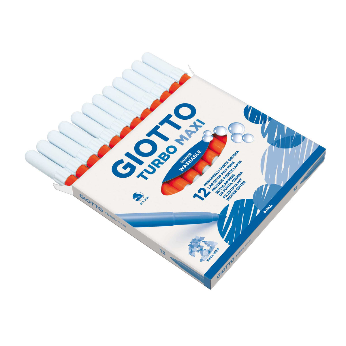 Giotto Turbo Maxi viltstiften 5 mm, afwasbaar – Oranje