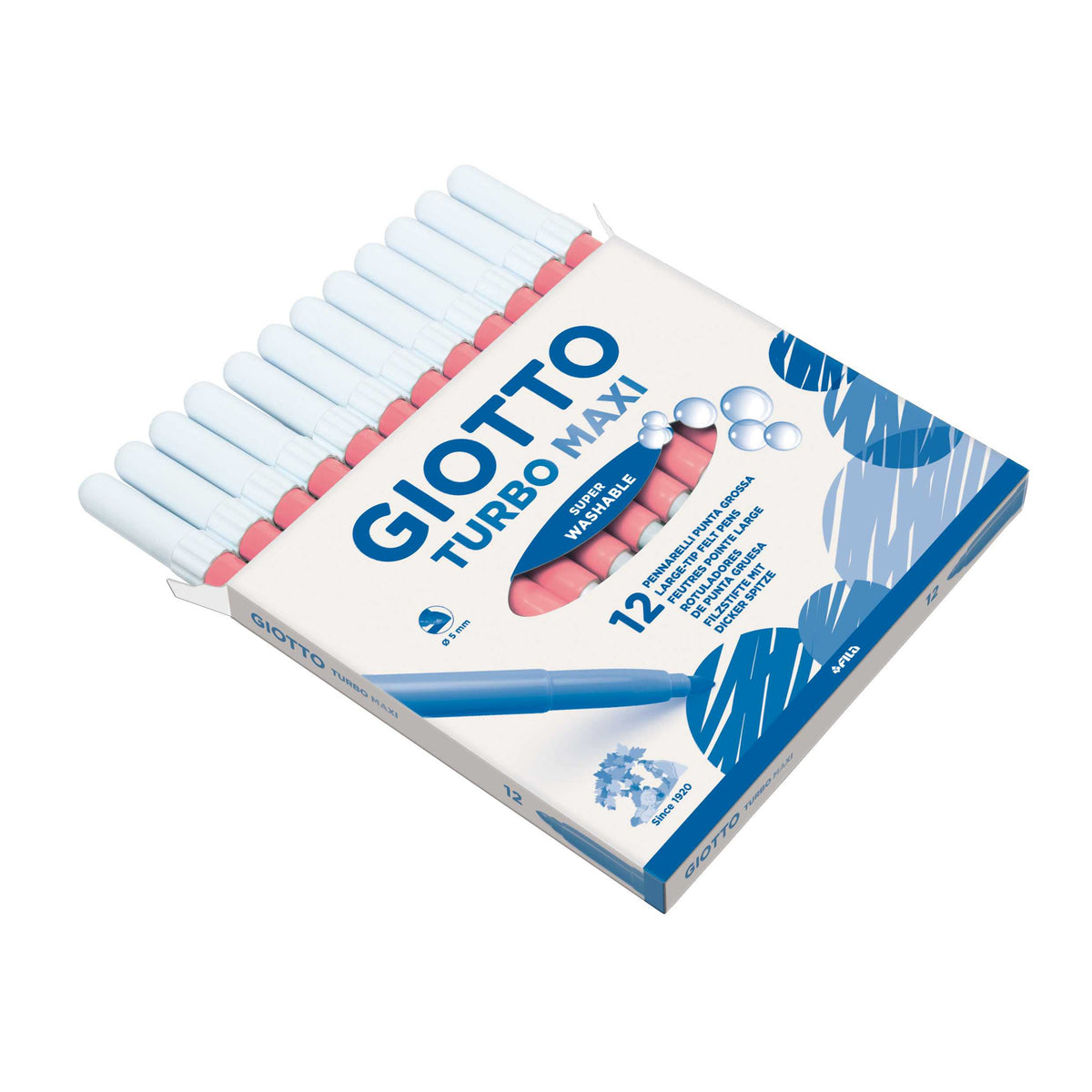 Giotto Turbo Maxi viltstiften 5 mm, afwasbaar – Roze