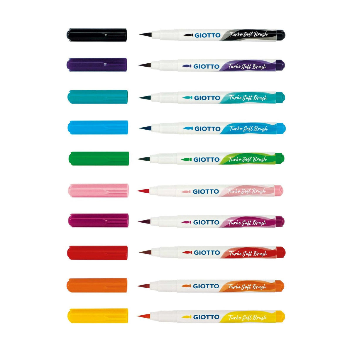 Giotto Turbo Soft Brush brushpennen, set van 10
