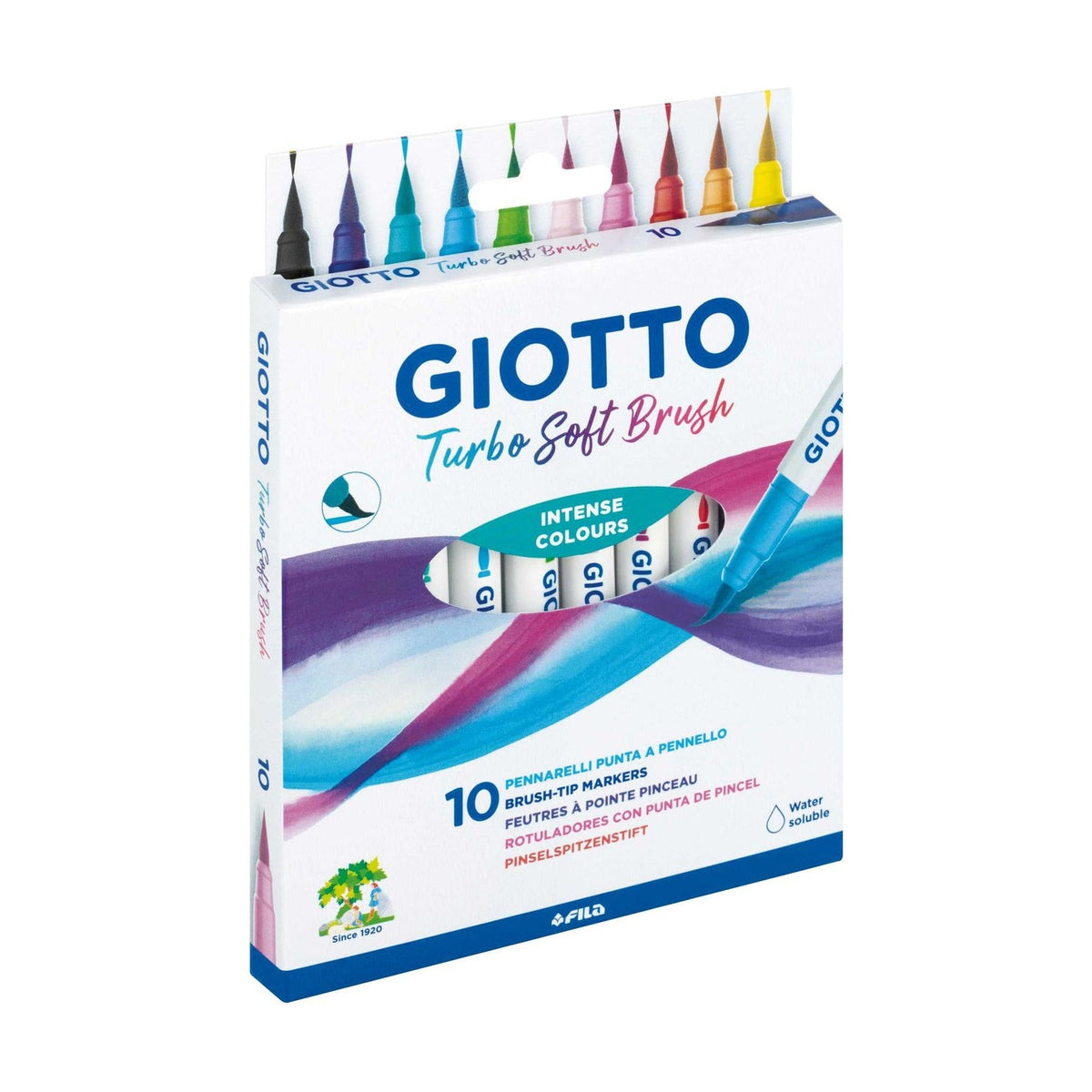 Giotto Turbo Soft Brush brushpennen, set van 10