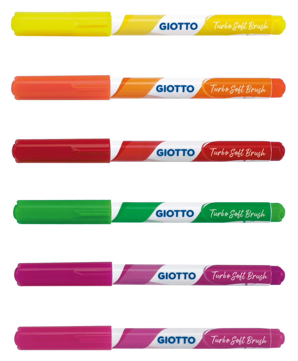 GIOTTO Turbo Soft Brush Fluo brushpennen, set van 6