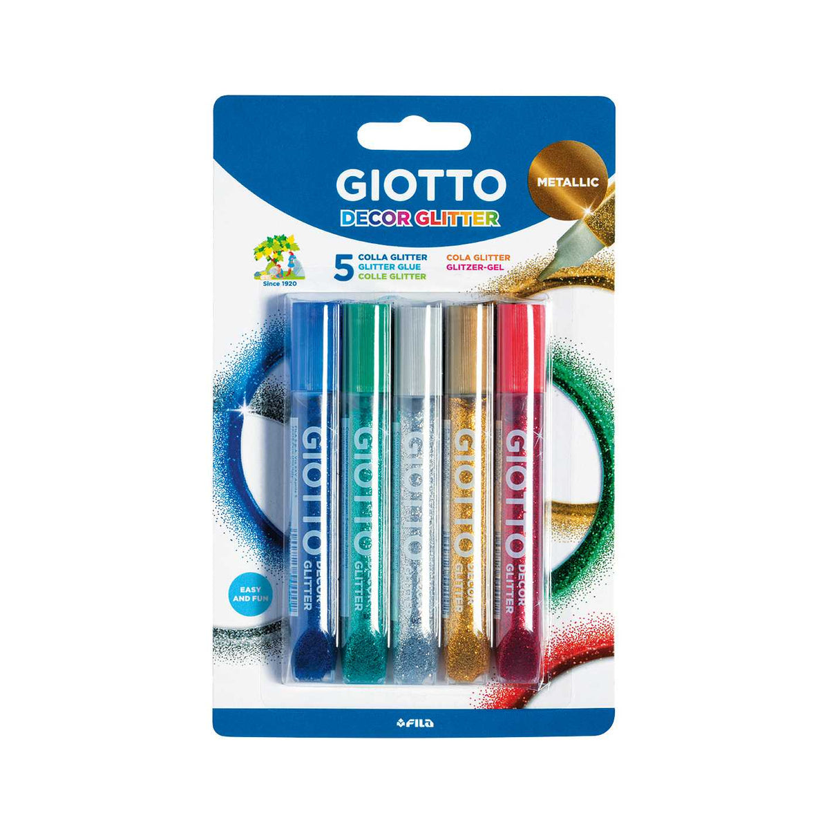 Glitter Glue GIOTTO Metallic Colors 5 x 10 g