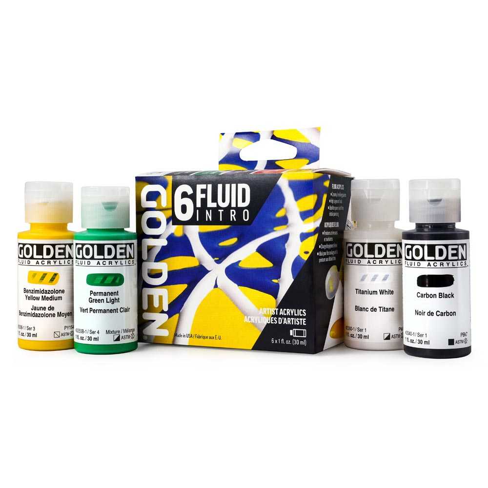 Golden Fluid acrylverfset Intro 6 × 30 ml
