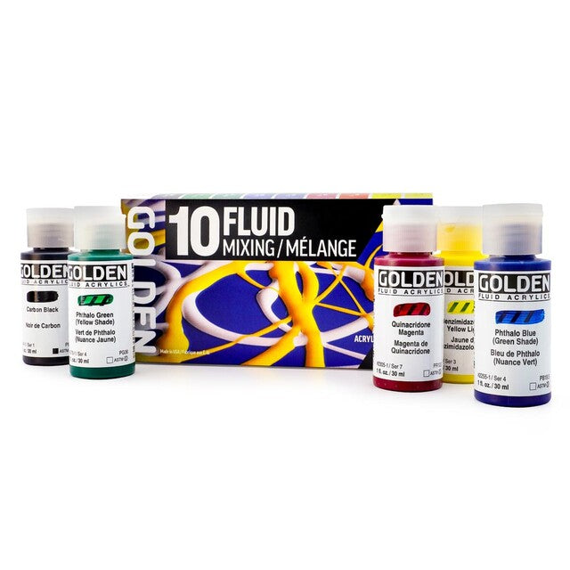 Golden Fluid acrylverfset Mixing 10 × 30 ml