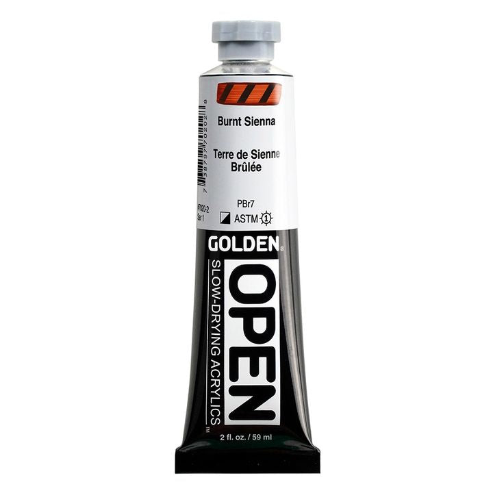 GOLDEN OPEN Slow-Drying Acrylic Paint, 59 ml – 7020 Burnt Sienna