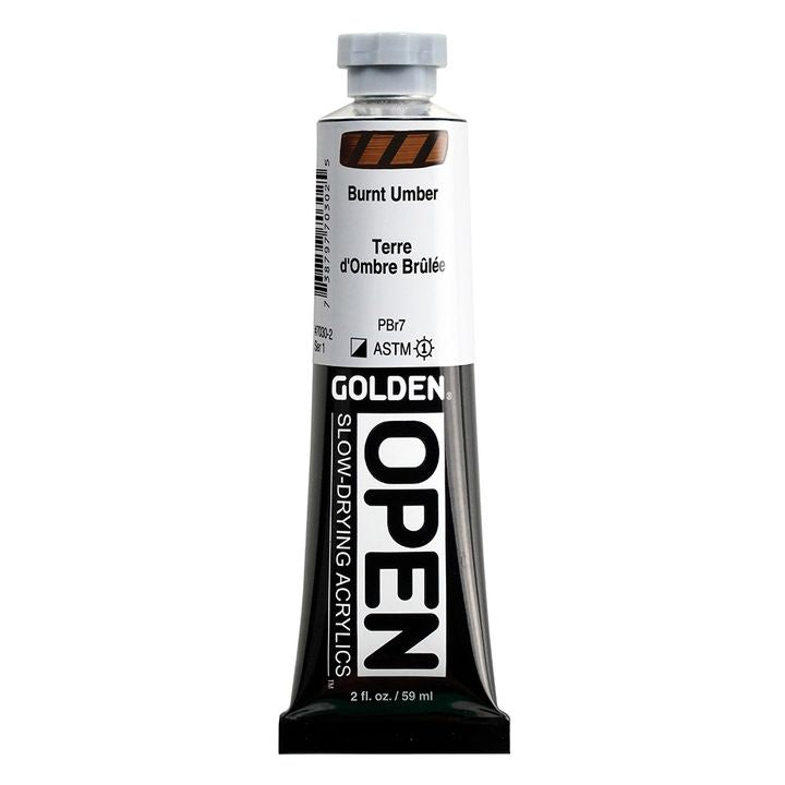 GOLDEN OPEN Slow-Drying Acrylic Paint, 59 ml – 7030 Burnt Umber