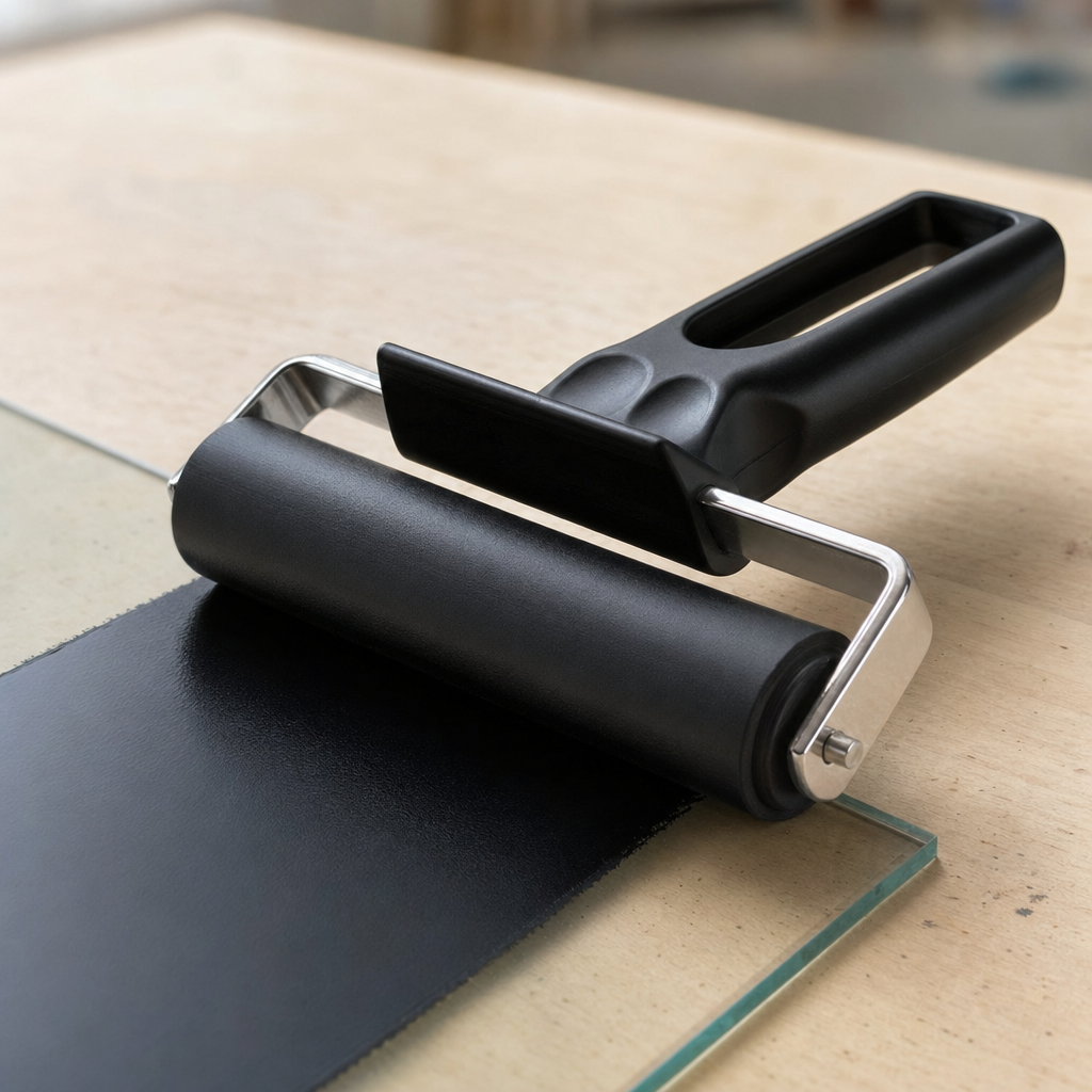 Inktroller van siliconen voor linosnede, 6–15 cm – afbeelding 3