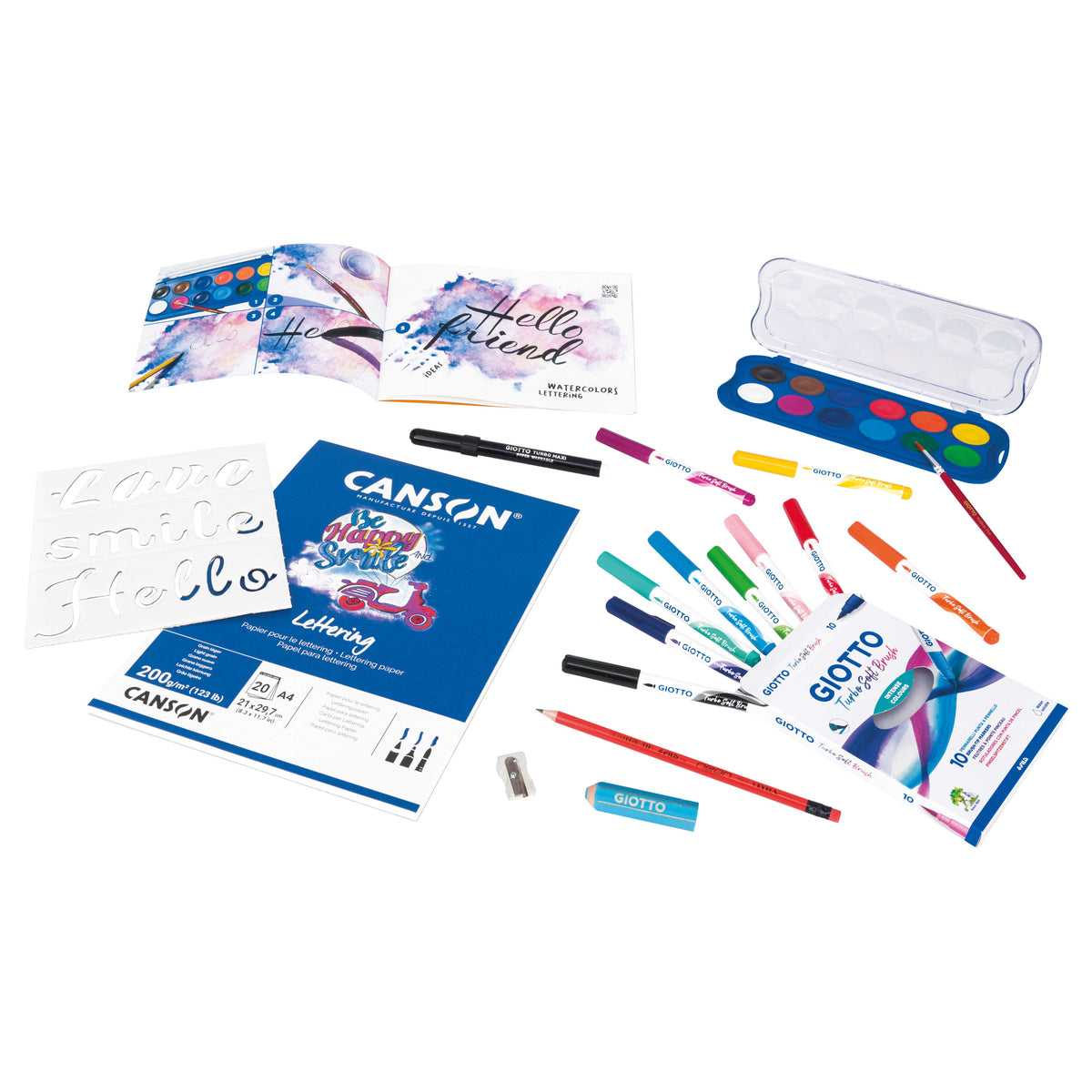 Handletteringset GIOTTO Fancy Lettering, 45-delig