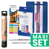 Handy Painting Set for Daily Art Journal, 21 x 14.8 cm, Acrylic